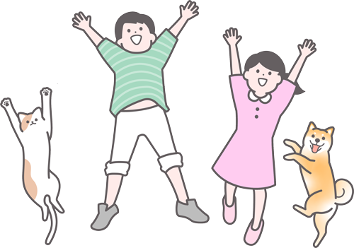 喜ぶ子どもたち